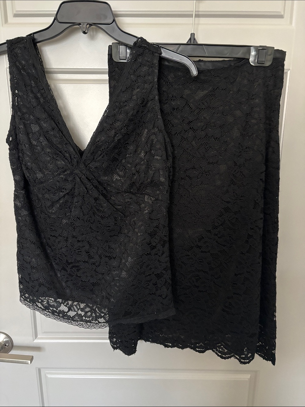 THE LIMITED Black Lace Top and Skirt Set